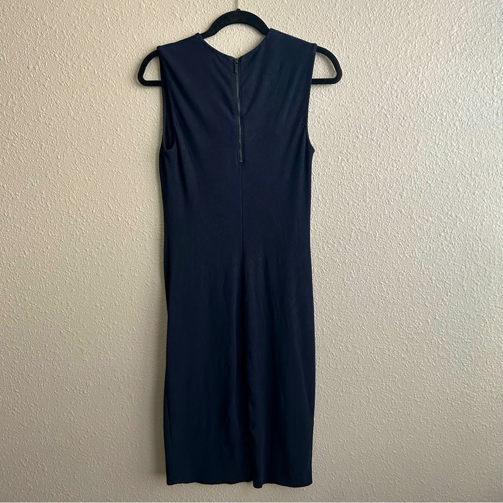 Vince‎ navy fitted sleeveless pencil midi dress - Picture 2 of 8